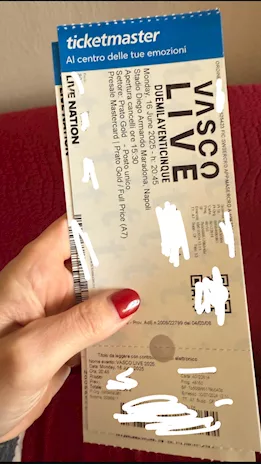 1 Biglietto Prato Gold_Vasco Rossi_Napoli_16.06.25