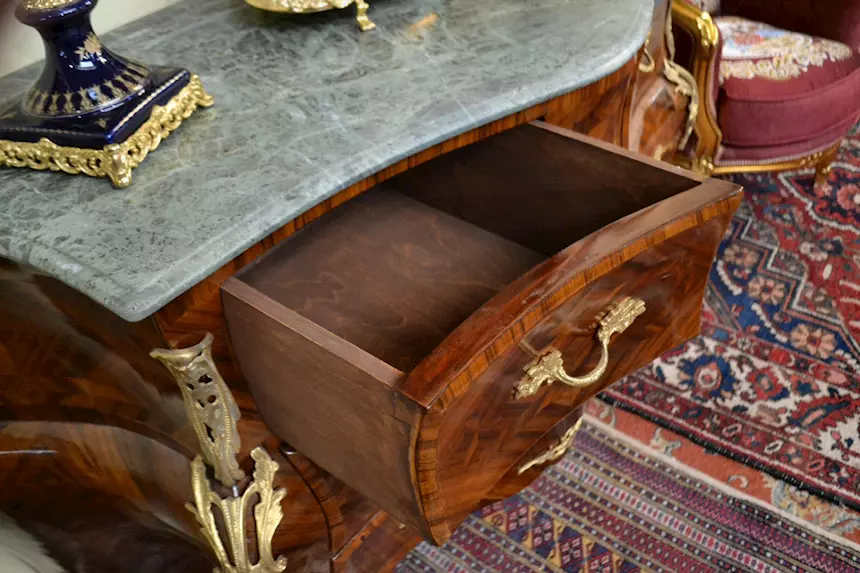 Commode-cassettone stile Luigi XV cm. 150 cm, in legno massello - Foto 6