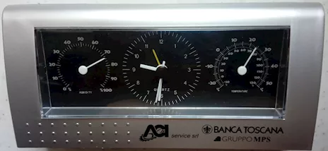 Orologio sveglia termometro igrometro analogico perfettamente
