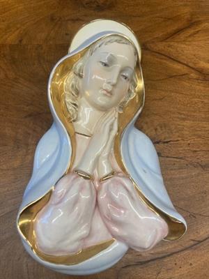 Antica ceramica Vergine 1950 Manifattura Italiana con rifini
