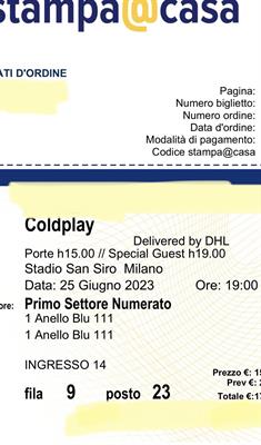 Coldplay Milano