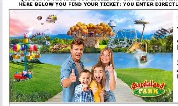 3 biglietti gardaland 30/10/2021
