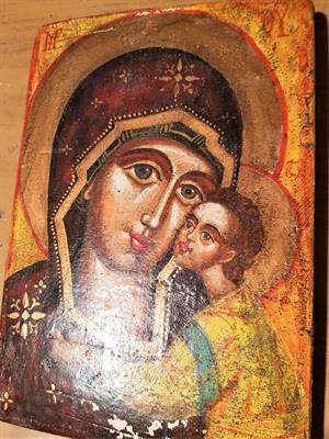 Icona lignea Madonna con bambino