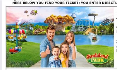 3 biglietti gardaland 30/10/2021