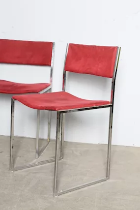Quattro sedie cromante Willy Rizzo anni 70 .Design . Moderna - Foto 3