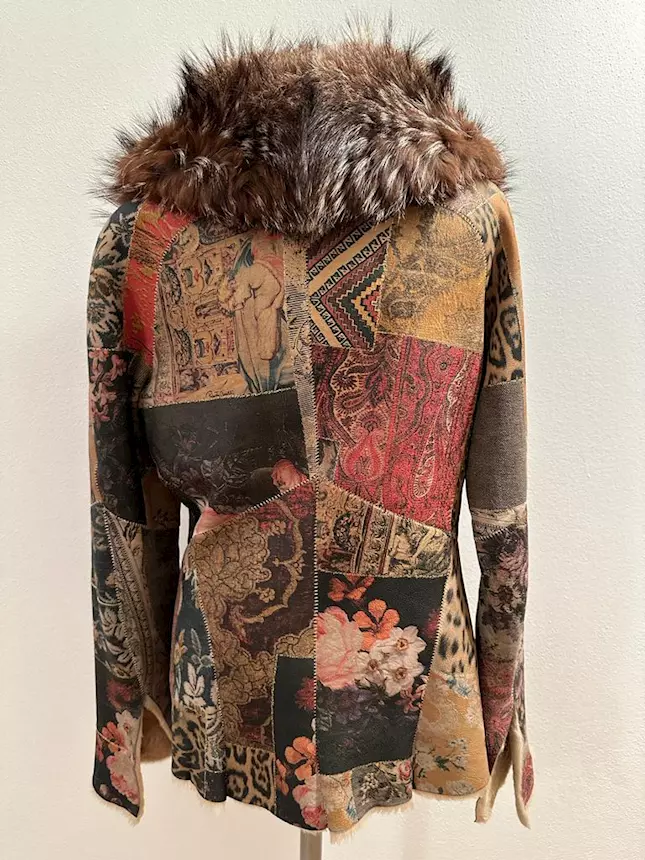 Foto 4Giacca in pelle Roberto Cavalli con collo in volpe, taglia l