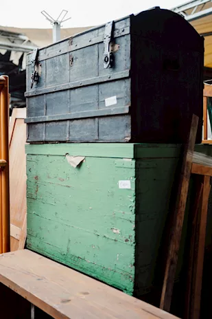 Bauli in Legno Verde e Nero - 24825