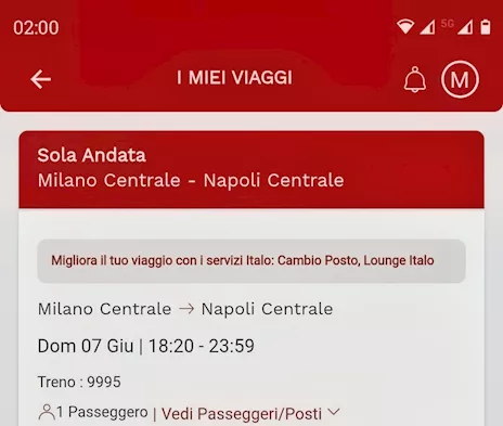 Biglietto ITALO nome femminile