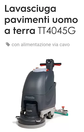 Monospazzola lavasciuga con filo di corrente