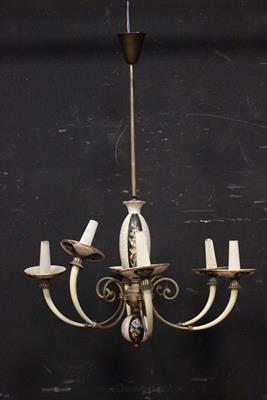 Lampadario in porcellana con sei luci