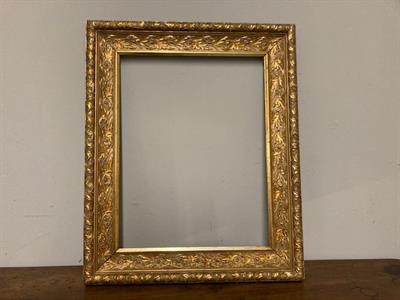 Antica cornice dorata foglia oro in pastiglia XIX sec