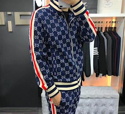 Tuta Gucci completa blu con monogram