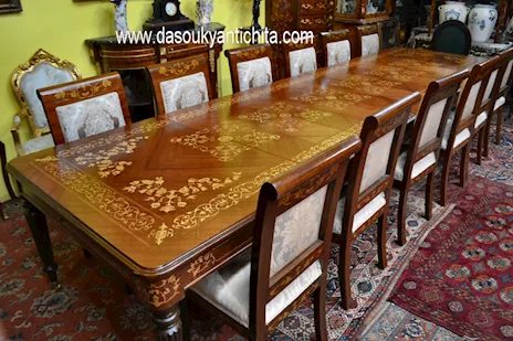 Tavolo da pranzo-riunioni stile inglese allungabile a 423 cm