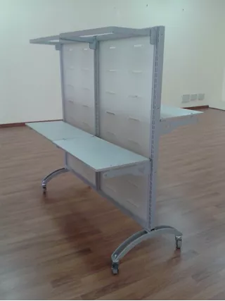 Gondola grigia in plexiglas con ruote 34711