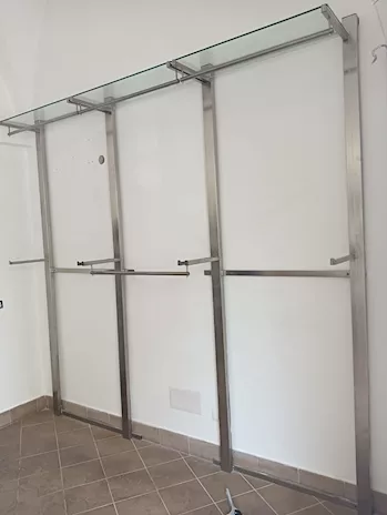 Corner acciaio inox e vetro 46985
