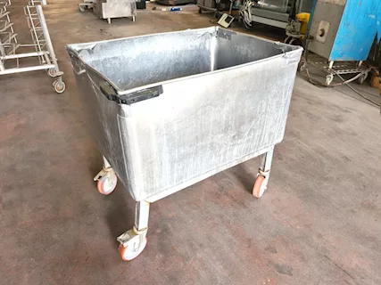 Carrello inox con vasca usato