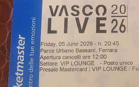 Biglietto VIP LOUNGE Vasco Rossi 5 giugno Ferrara
