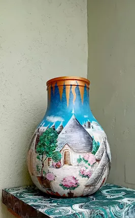 Trulli Vaso dipinto a mano