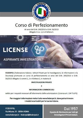 Corso di Perfezionamento in Investigazioni Private