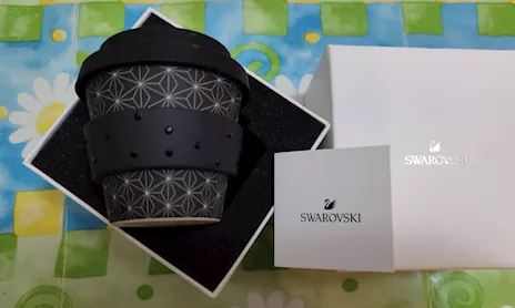 Nuova Bamboo Espresso Cup Swarovski, colore nero, da 90 ml