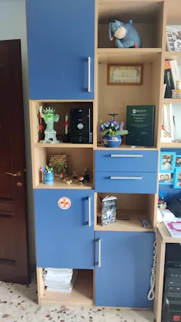 Berloni Mobile Libreria e scrivania doppia con cassetti cart
