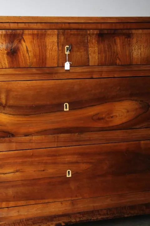 Antico comò cassettone cappuccino Carlo X 1820 in noce - Foto 8