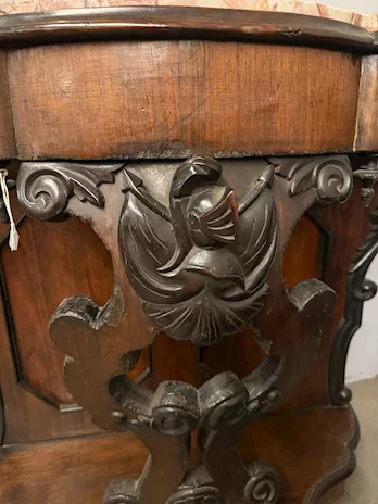 Antica console noce Luigi Filippo, '800, Napoli, 100x103x43 cm - Foto 6