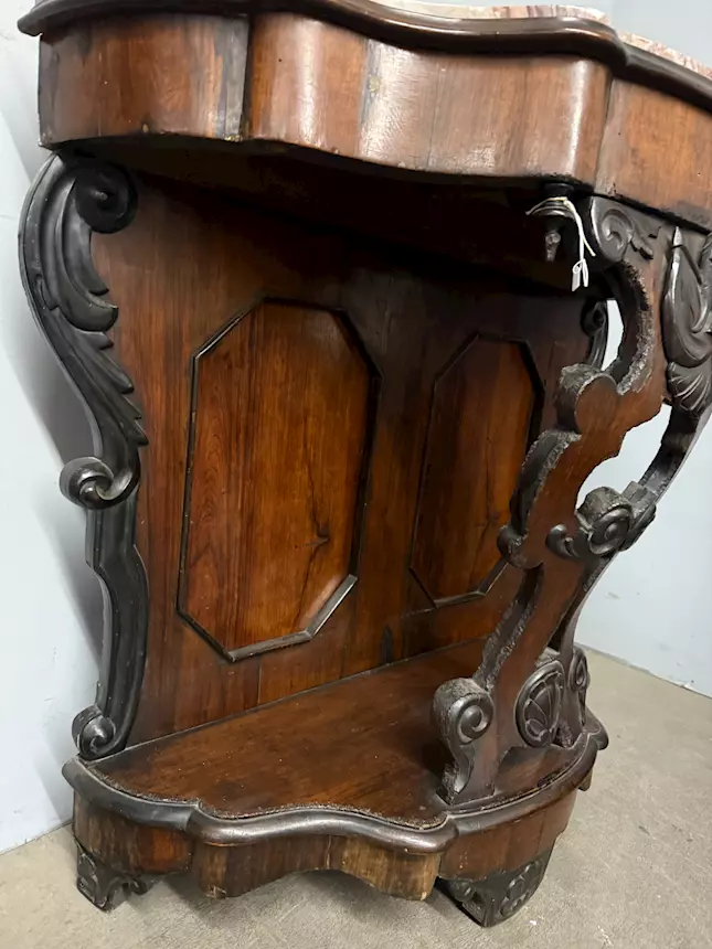 Antica console noce Luigi Filippo, '800, Napoli, 100x103x43 cm - Foto 10