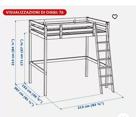 Letto soppalco Ikea, ottime condizioni - Anteprima 2
