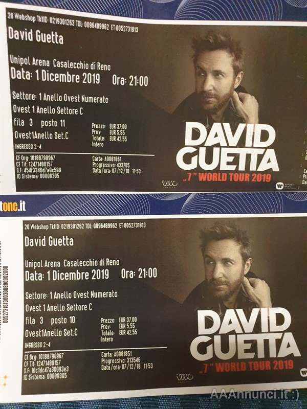 Biglietti concerto David Guetta 1 dicembre