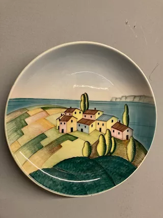 Piatto ceramica Futurista - Cia Torino - epoca 1930