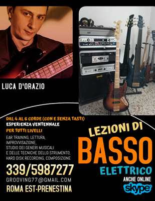 Lezioni di Basso Elettrico dal 4 al 6 corde anche online