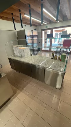 BANCO FRIGO CON PIANO IN MARMO E VETRO SEMINUOVO - Foto 2