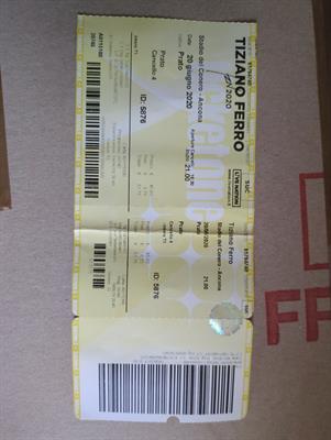 Biglietto Tiziano Ferro Ancona prato