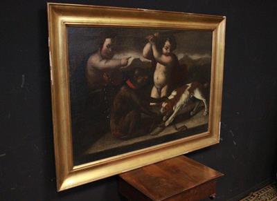 Quadro scena seicentesca romana olio su tela 128x94 cm, in legno - Foto 6