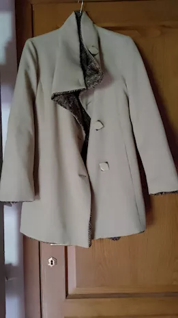 Giacca double face colore beige e