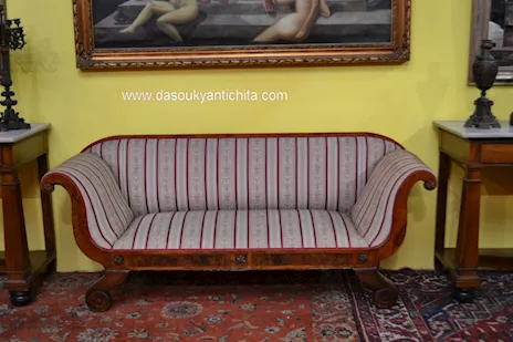 Antico divano stile Biedermeier in radica di betulla, ottimo stato - Foto 2