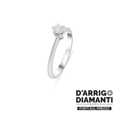 Solitario oro bianco diamante GIA