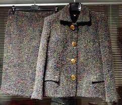 Tailleur caldo elegante confortevole tessuto bouclè GRIGIO, come nuovo