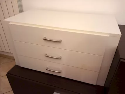Cassettiera interna armadio con tre cassetti bianca