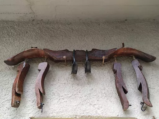 Giogo per traino buoi in legno