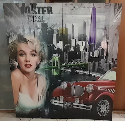 Separe divisorio Marilyn Monroe in 4 pannelli richiudibile - Foto 2