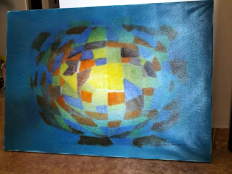 Quadro Sfera Astratta di Natale Autelitano anni 80