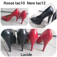 2 paia di decolté rosse e nere num 37