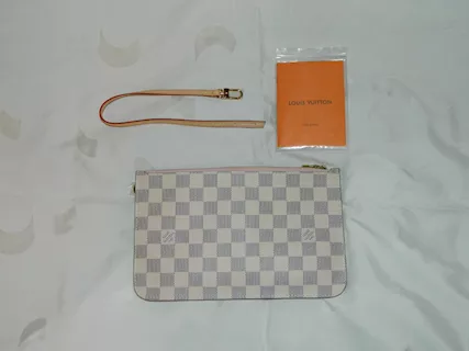Louis Vuitton pochette Neverfull, color rosa, mai usato - Foto 4