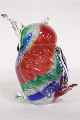Scultura di gufo colorato vetro di Murano firmato Cammozzo, peso 3 kg - Foto 6