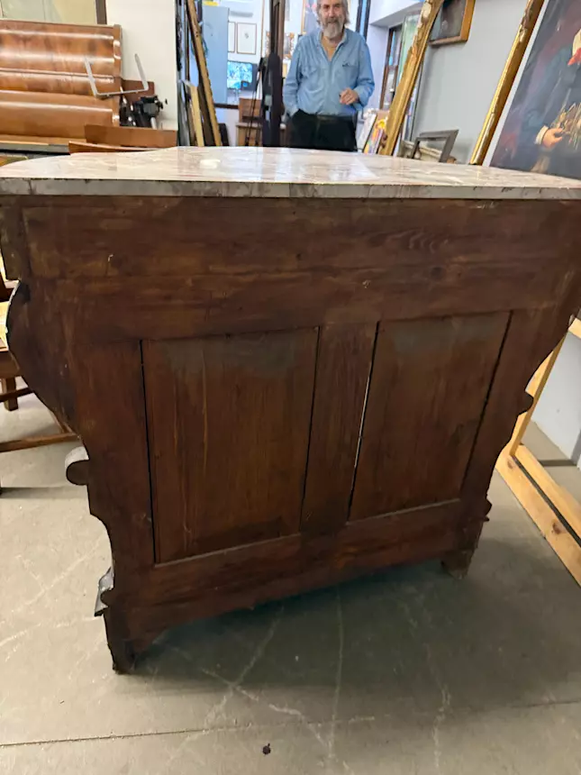 Antica console noce Luigi Filippo, '800, Napoli, 100x103x43 cm - Foto 3