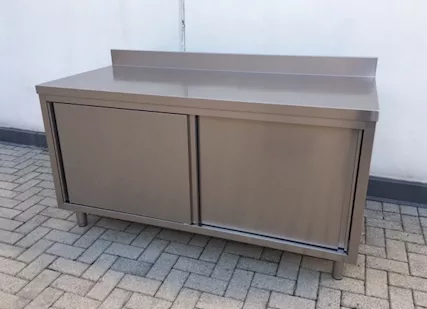 Tavolo nuovo Acciaio Inox Dim. 120 x 60 + Alzatina