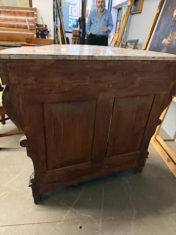 Antica console noce Luigi Filippo, '800, Napoli, 100x103x43 cm - Foto 3