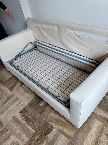 Divano letto, color bianco crema - Anteprima 4